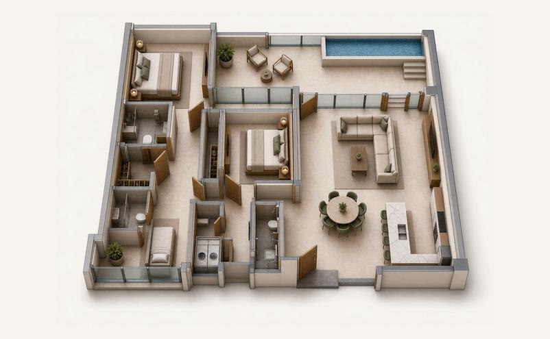Penthouse 3D layout