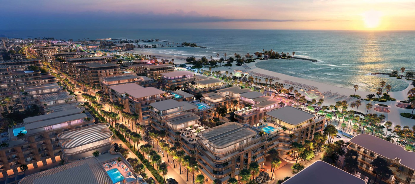 Beachfront destination aerial