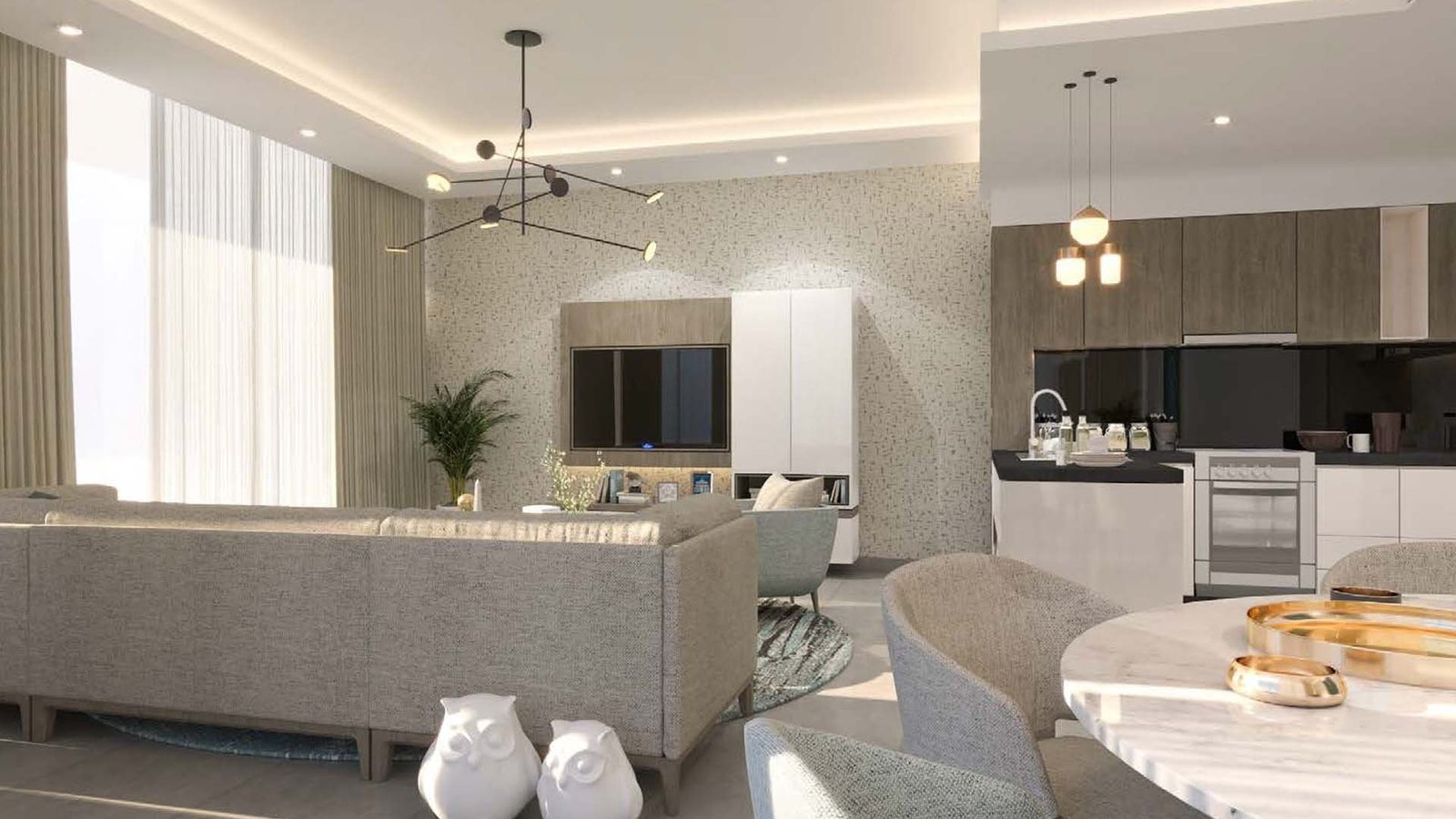Living and kitchen