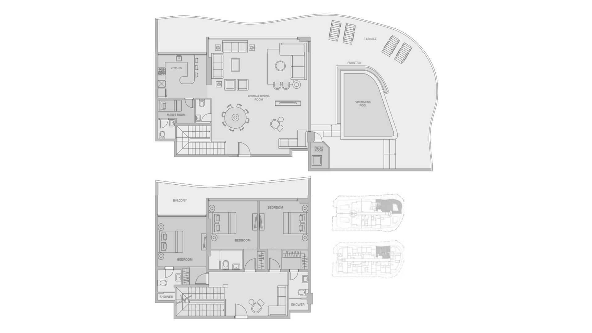 Breeze of Dilmunia 3 bedroom duplex floor plan