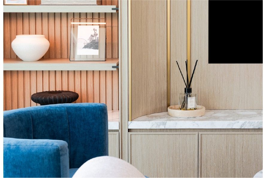 Interior detail with marble surface and joinery