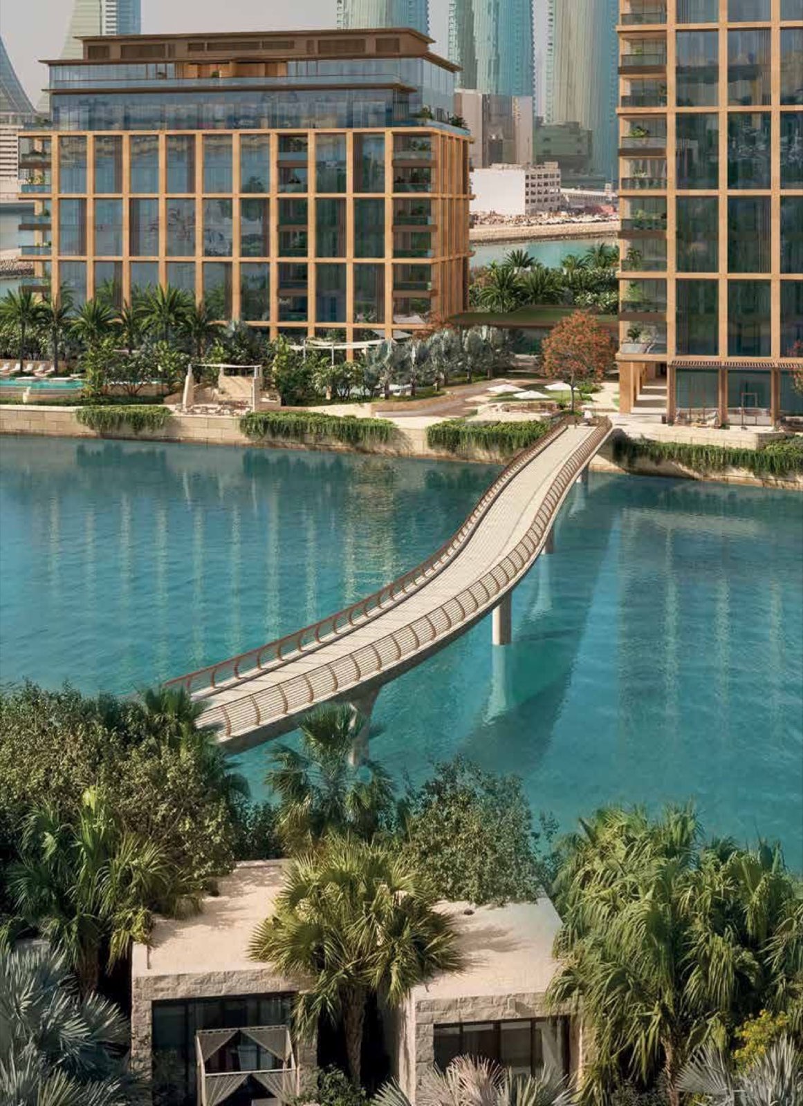 The private bridge to the Four Seasons Hotel